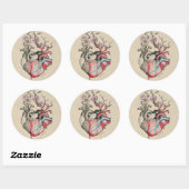Kunst van liefde Surrealistische anatomische harte Ronde Sticker (Vel)