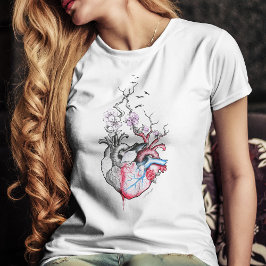 Kunst van liefde Surrealistische anatomische harte T-shirt