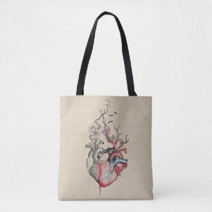 Kunst van liefde Surrealistische anatomische harte Tote Bag