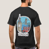 Kunst van Londen Engeland T-shirt (Achterkant)