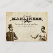 Kunst van Manliness Roepkaart Contactkaartje (Achterkant)