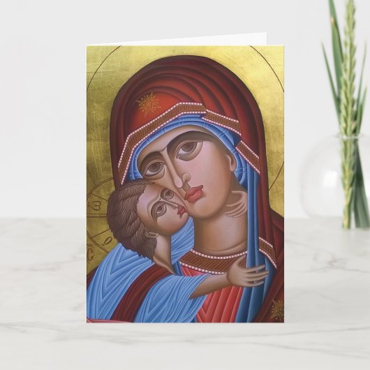  kunst van Mary en Baby Jesus Feestdagen Kaart (Voorkant)