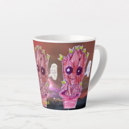 Kunst van Micheal Baby Groot Mok (Rechterhoek)