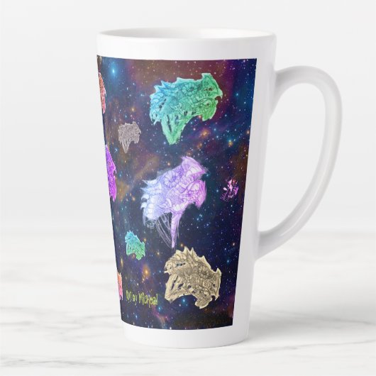 Kunst van Micheal Dragon Latte Mok (Rechts)