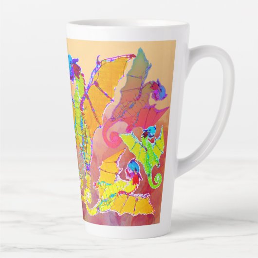 Kunst van Micheal Dragons Latte Mok (Rechts)