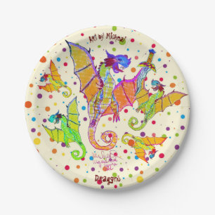 Kunst van Micheal Dragons Paper Bord