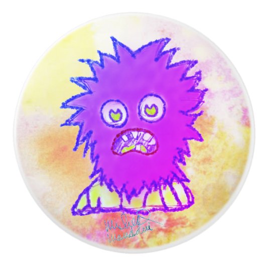 Kunst van Micheal Paarse Jeek Ceramic Pull Keramische Knop (Voorkant)