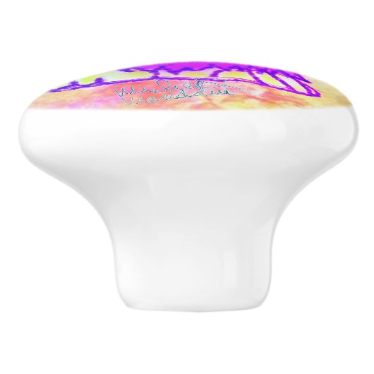 Kunst van Micheal Paarse Jeek Ceramic Pull Keramische Knop (Zijkant)