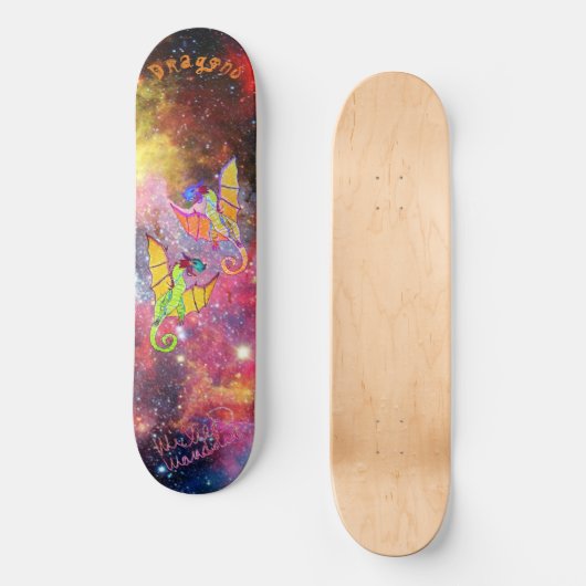 Kunst van Micheals Dragons Skateboard (Voorkant)