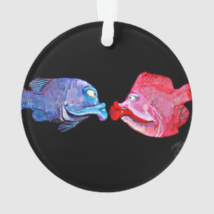 Kunst van Mike Quinn "Kissende Fish" Ornament