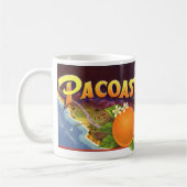 Kunst van oud fruitkistlabel, Pacoast Sinaasappels Koffiemok (Links)