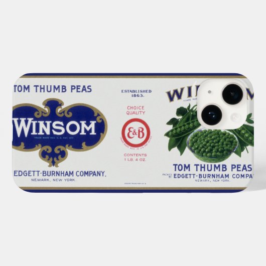 Kunst van oud groentebliklabel, Winsom Erwtjes Case-Mate iPhone Case (Achterkant (horizontaal))