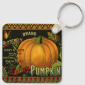 Kunst van oude bliklabels, Vlinderpompoen Groente Sleutelhanger (Achterkant)