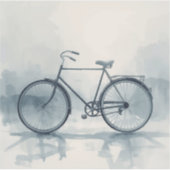 Kunst van oude fietsen in wit en blauw sticker (Voorkant)