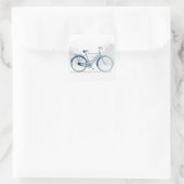 Kunst van oude fietsen in wit en blauw vierkante sticker (Tas)