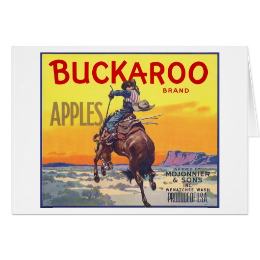 Kunst van oude fruitkratlabel, Buckaroo Appels (Voorkant Horizontaal)