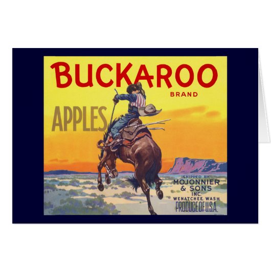 Kunst van oude fruitkratlabel, Buckaroo Appels (Voorkant Horizontaal)