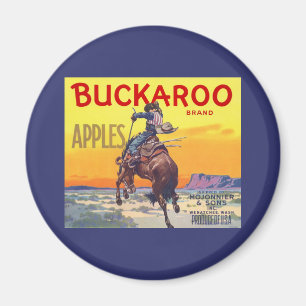 Kunst van oude fruitkratlabel, Buckaroo Appels Magneet
