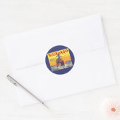 Kunst van oude fruitkratlabel, Buckaroo Appels Ronde Sticker (Envelop)