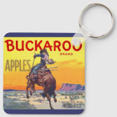 Kunst van oude fruitkratlabel, Buckaroo Appels Sleutelhanger (Achterkant)