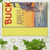Kunst van oude fruitkratlabel, Buckaroo Appels Theedoek (Gevouwen)