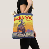 Kunst van oude fruitkratlabel, Buckaroo Appels Tote Bag (Dichtbij)