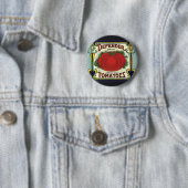 Kunst van oude fruitkratlabel, Defender Tomaten Ronde Button 5,7 Cm (In situ)