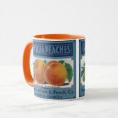 Kunst van oude fruitkratlabel, Georgia Perziken Mok (Voorkant links)