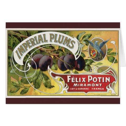 Kunst van oude fruitkratlabel, Imperial pruimen (Voorkant Horizontaal)