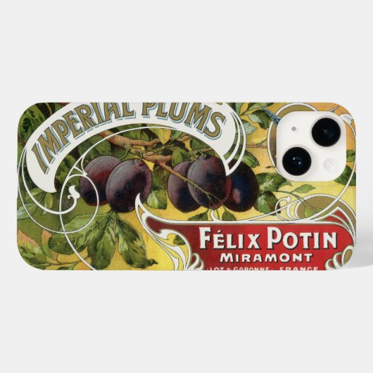 Kunst van oude fruitkratlabel, Imperial pruimen Case-Mate iPhone Case (Achterkant (horizontaal))