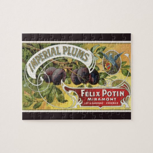 Kunst van oude fruitkratlabel, Imperial Pruimen Legpuzzel (Horizontaal)