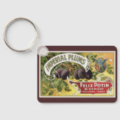 Kunst van oude fruitkratlabel, Imperial Pruimen Sleutelhanger (Achterkant)