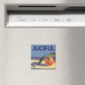 Kunst van oude fruitkratlabel, Juciful Sinaasappel Magneet (Insitu (Vaatwasser))
