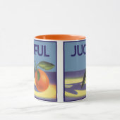 Kunst van oude fruitkratlabel, Juciful Sinaasappel Mok (Midden)