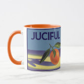 Kunst van oude fruitkratlabel, Juciful Sinaasappel Mok (Links)
