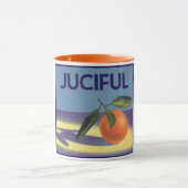 Kunst van oude fruitkratlabel, Juciful Sinaasappel Mok (Midden)