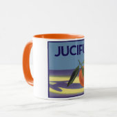 Kunst van oude fruitkratlabel, Juciful Sinaasappel Mok (Voorkant links)