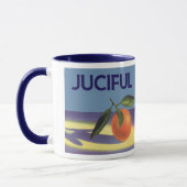 Kunst van oude fruitkratlabel, Juciful Sinaasappel Mok (Links)