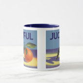 Kunst van oude fruitkratlabel, Juciful Sinaasappel Mok (Midden)