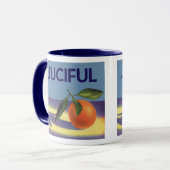 Kunst van oude fruitkratlabel, Juciful Sinaasappel Mok (Voorkant links)