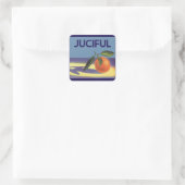 Kunst van oude fruitkratlabel, Juciful Sinaasappel Vierkante Sticker (Tas)