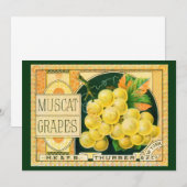 Kunst van oude fruitkratlabel, Muskaatdruiven (Voorkant / Achterkant)