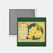 Kunst van oude fruitkratlabel, Muskaatdruiven Magneet (Voorkant / Achterkant)