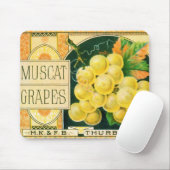 Kunst van oude fruitkratlabel, Muskaatdruiven Muismat (Met muis)