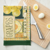 Kunst van oude fruitkratlabel, Muskaatdruiven Theedoek (Quarter Fold)