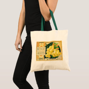 Kunst van oude fruitkratlabel, Muskaatdruiven Tote Bag