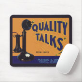 Kunst van oude fruitkratlabel, ouderwetse telefoon muismat (Met muis)