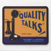 Kunst van oude fruitkratlabel, ouderwetse telefoon muismat (Voorkant)