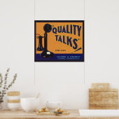 Kunst van oude fruitkratlabel, ouderwetse telefoon poster (Keuken)