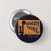 Kunst van oude fruitkratlabel, ouderwetse telefoon ronde button 5,7 cm (Voorkant /achterkant)